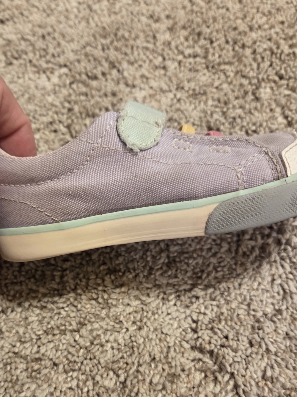 See Kai Run Lilac Sneakers with Pink, Yellow & Light Blue Accents - Picture 6 of 7